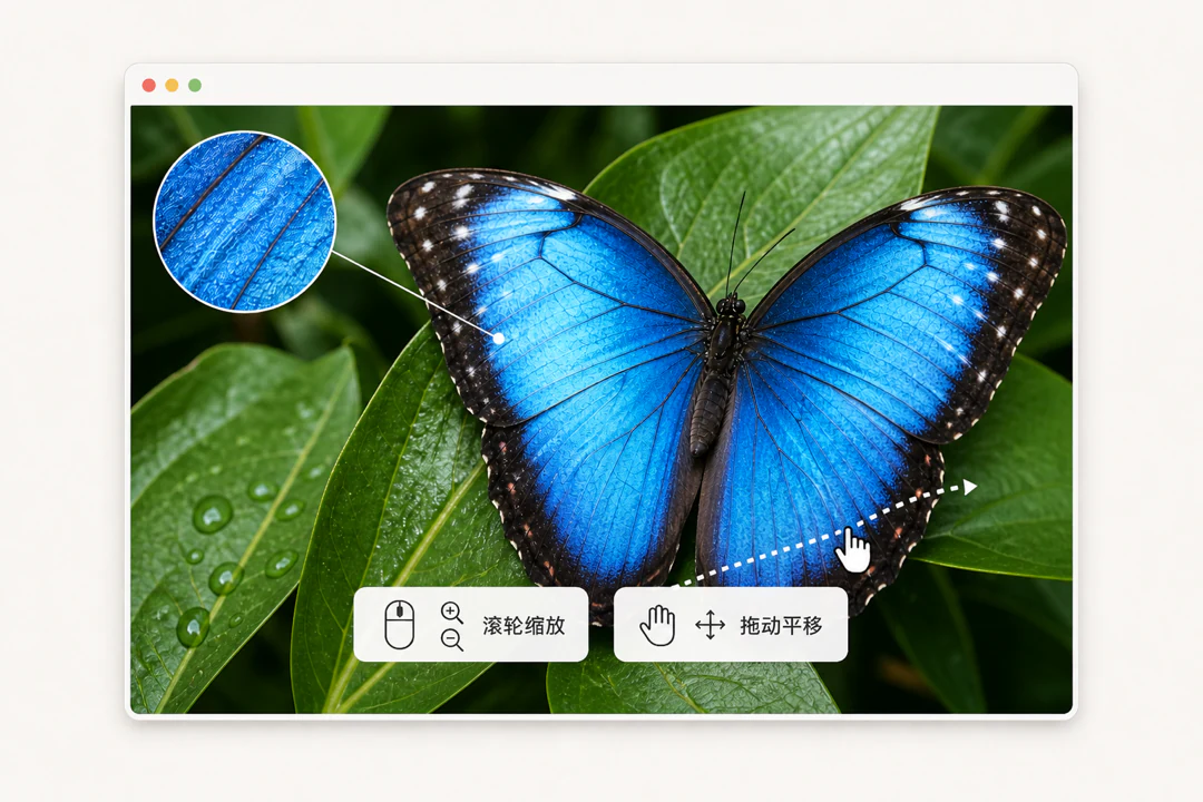 PicSee 放大查看图片细节并拖动平移